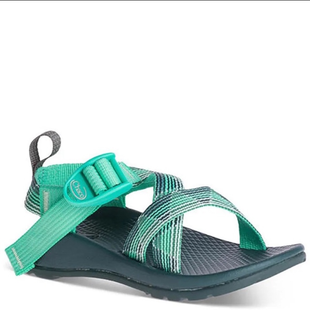 Chaco 13 Little Kid's Z/1 EcoTread™ Marble Pine Strap Sandals green nylon
